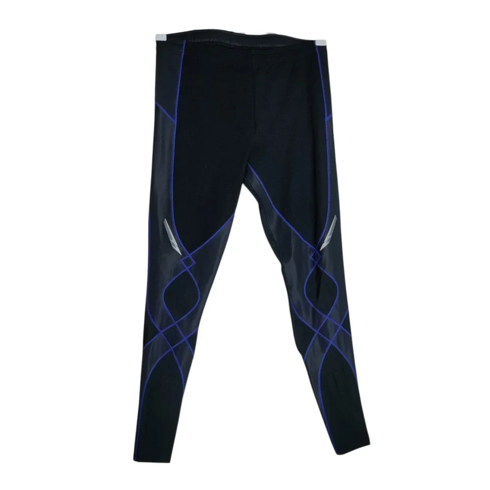 CW-X Stabilyx Compression Tights Mens L Black Purple Running Leggings 225879A